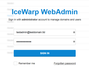 login into administration panel