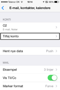 Under konti tryk på "Tilføj konto..."