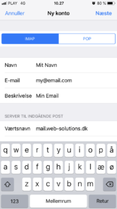 Vælg Mail option for IMAP og gem indstillingerne.